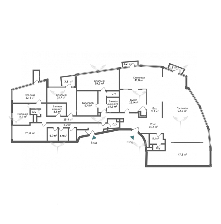 Фото 3 Клубный дом «Брюсов 19» -  6-к Квартира 457.5 м²
